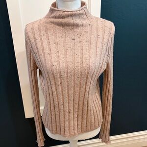 Madewell pink funnel neck long sleeve sweater